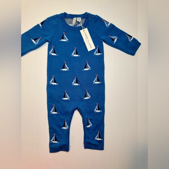 NWT Janie and Jack Baby Sailboat Sweater One-Piece Size 3-6M - Picture 2 of 5